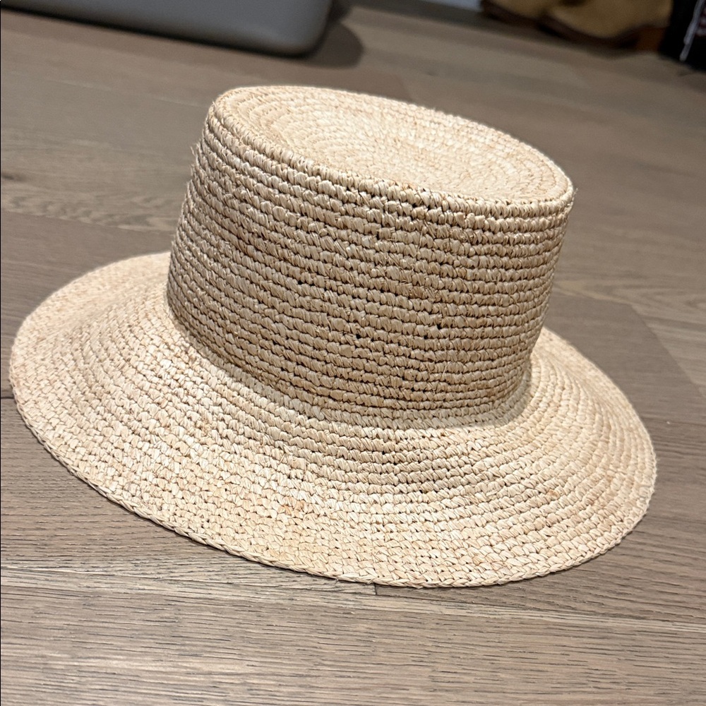 J crew Tan Straw bucket hat